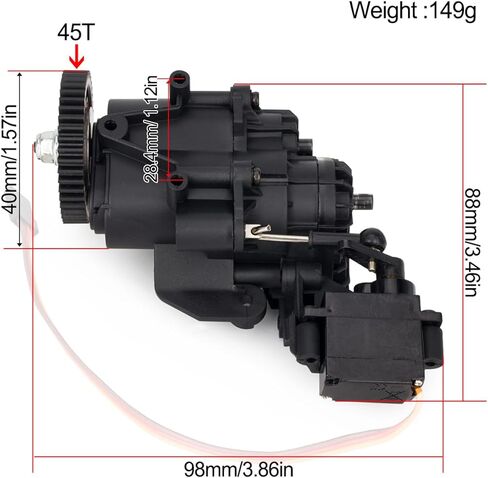 2Speed Transmission Gearbox with Internal Gears and Servo for 1/10 RC Crawler Car Traxxas TRX4 TRX6 Upgrade Parts in Kuwait