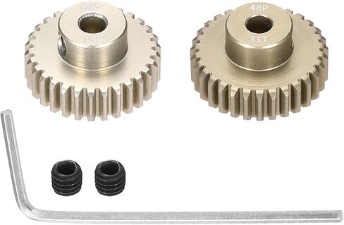 2Pcs 48P Pinion Gear Set 30T 31T for 3.175 mm Shaft Aluminium Alloy Pinion Gear with Screws and Hexagonal Wrench for RC Motor in Kuwait