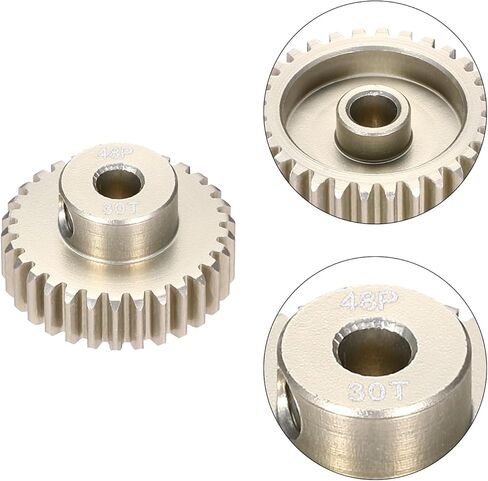 2Pcs 48P Pinion Gear Set 30T 31T for 3.175 mm Shaft Aluminium Alloy Pinion Gear with Screws and Hexagonal Wrench for RC Motor in Kuwait