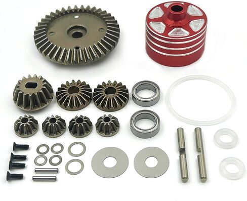 Metal Differential Case & Bevel Gear Set (39T), CNC Aluminum Housing, Steel Gears, 1/10 RC Upgrade Part in Saudi Arabia
