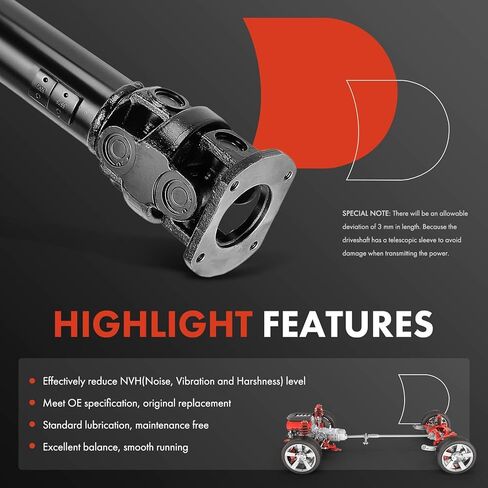 مجموعة عمود الدفع الخلفي A-Premium متوافقة مع Ford F-350 Super Duty 1999 2000 2001 2002 6.8L، [سرير 96 بوصة، ناقل تلقائي، التقاط كابينة قياسي، قاعدة عجلات 137 بوصة، عجلات خلفية مزدوجة]، عمود الدعامة in Kuwait