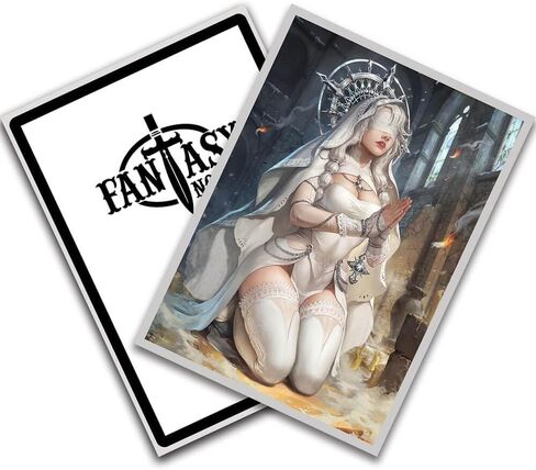 Fantasy North - Theresa - Ash-Shrine Maiden - 100 Textured Matte TCG Card Sleeves - Fits Magic MTG Commander Pokemon and Other Card Games - Playing Card Sleeves in Kuwait