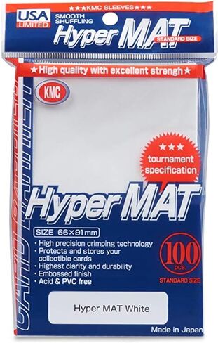 KMC Hyper Matte White 100-count Standard Size Sleeves Pack [USA Packaging] in Kuwait