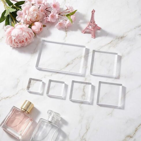 6Pcs Acrylic Stamp Blocks, Clear Display Stand Wedding Flat Lay Props, 6 Sizes Square Acrylic Display Blocks for Stamps Jewelry Collectibles Crafts Photography, Scrapbooking & Stamping Supplies in Saudi Arabia