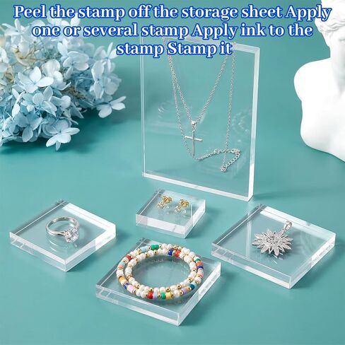 6Pcs Acrylic Stamp Blocks, Clear Display Stand Wedding Flat Lay Props, 6 Sizes Square Acrylic Display Blocks for Stamps Jewelry Collectibles Crafts Photography, Scrapbooking & Stamping Supplies in Saudi Arabia
