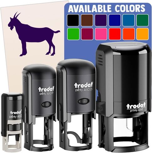 Goat Solid Self-Inking Rubber Stamp Ink Stamper for Stamping Crafting Planners - 1/2 Inch Mini - Black Ink in Kuwait