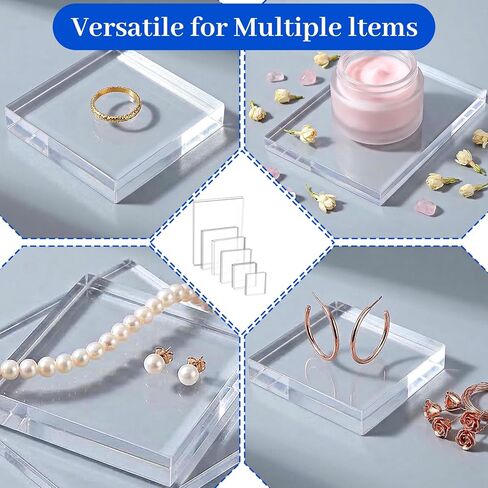 6Pcs Acrylic Stamp Blocks, Clear Display Stand Wedding Flat Lay Props, 6 Sizes Square Acrylic Display Blocks for Stamps Jewelry Collectibles Crafts Photography, Scrapbooking & Stamping Supplies in Saudi Arabia