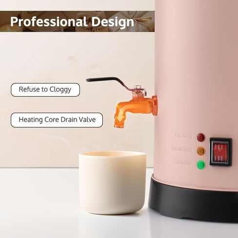 OFFNOVA Wax Melter, 15L Large Candle Making Pot with Heating Core Spout, Digital Display, Pink in Kuwait