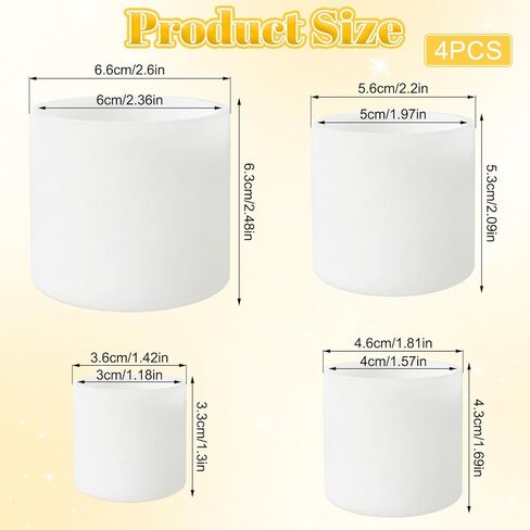 4 Size Cylindrical Silicone Candle Molds, Resin Pillar Candle Mold, Reusable Silicone Cylinder Mold for DIY Candles Soap Wax Melts Crafts Making in Kuwait