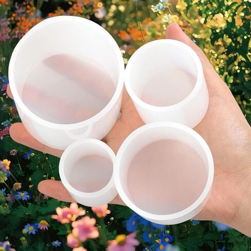 4 Size Cylindrical Silicone Candle Molds, Resin Pillar Candle Mold, Reusable Silicone Cylinder Mold for DIY Candles Soap Wax Melts Crafts Making in Kuwait