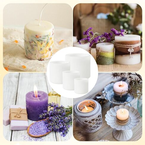 4 Size Cylindrical Silicone Candle Molds, Resin Pillar Candle Mold, Reusable Silicone Cylinder Mold for DIY Candles Soap Wax Melts Crafts Making in Kuwait