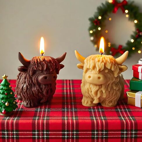 Highland Cow & Lamb Silicone Molds Set - 3D Animal Candle Molds for Resin, Soap, DIY Epoxy Casting, Clay Craft, Concrete, Car Freshies, Home Decor & Gifts in Saudi Arabia
