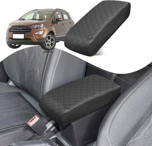 Center Console Cover Compatible with Ford Ecosport 2018-2022, Leather Armrest Cover Lid Protector, Elbow Arm Rest Covering, Anti-Scratch, Black in Kuwait