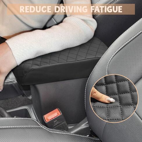 Center Console Cover Compatible with Ford Ecosport 2018-2022, Leather Armrest Cover Lid Protector, Elbow Arm Rest Covering, Anti-Scratch, Black in Kuwait