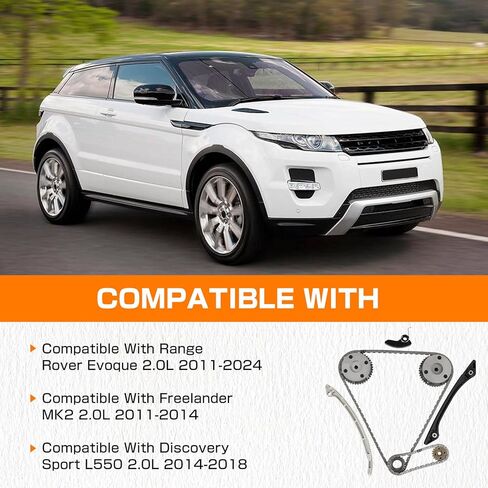 Timing Chain Kit 2 VVT Gear Sprocket Kit Compatible With Land Rover Range Rover, Freelander, Evoque, Discovery 2.0L Replace For CJ5E6C525AD CJ5E6C524AD CJ5E6K297AB CJ5E6K255AB in Kuwait