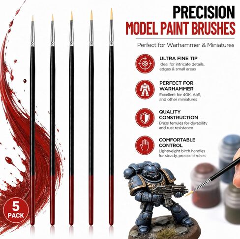 5Pcs Paint by Numbers Kit for Adults Acrylic Paintbrushes Set,Professional Small Fine Tip Detail Miniature Paint Brushes for Watercolor Gouache Oil Face Painting,Model,Figurine,Craft in Saudi Arabia