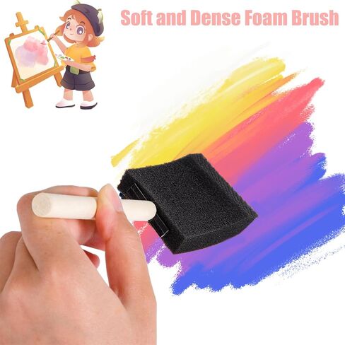 100 Pcs 2" Foam Paint Brushes, 2 inch Foam Brush, Bulk Sponge Paint Brushes with Wood Handle for Acrylics, Stains, Varnishes, Crafts in Saudi Arabia