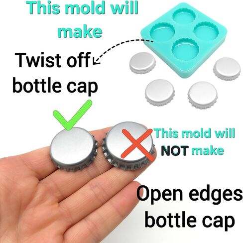 4-Cavity Bottle Cap Silicone Mold – Handmade Mold for Resin, Wax Melts, Soap Embeds, Clay, Chocolate & Fondant Crafts in Kuwait