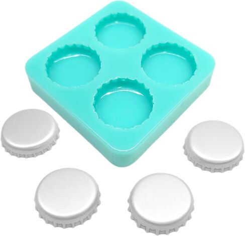 4-Cavity Bottle Cap Silicone Mold – Handmade Mold for Resin, Wax Melts, Soap Embeds, Clay, Chocolate & Fondant Crafts in Kuwait
