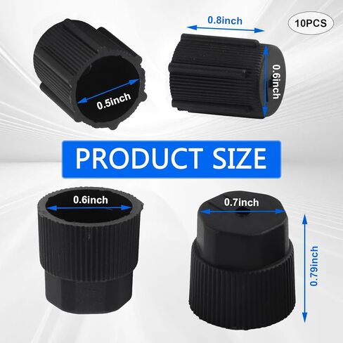 10 PCS AC Low Pressure Port Caps, High/Low Pressure A/C Charging Port Caps, ABS AC System Charging Covers, Universal for Most Cars, SUVs, Trucks (Black) in Kuwait
