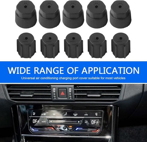 10 PCS AC Low Pressure Port Caps, High/Low Pressure A/C Charging Port Caps, ABS AC System Charging Covers, Universal for Most Cars, SUVs, Trucks (Black) in Kuwait