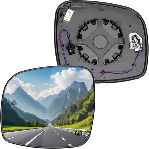 استبدال المرآة الجانبية للسائق لـ Town Country 2008-2016، Grand Caravan 2008-2020، لـ RAM CV 2012-2015، Routan 2009-2014 - زجاج مرايا الرؤية الخلفية على الجانب الأيسر مع تسخين كهربائي ونقطة عمياء in Kuwait