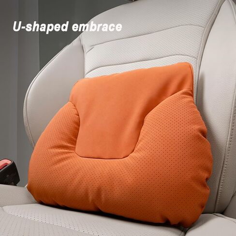 Car Neck Pillow Set for Rivian R1S 2022 2023 2024 2025, Leather Car Headrest Lumbar Support Waist Backrest Head Support Cushion,BeigeWhite in Kuwait