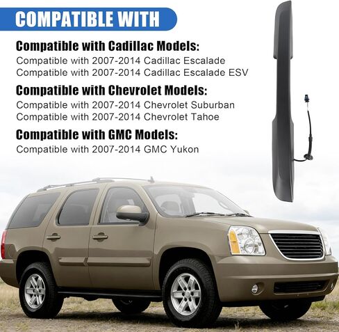 Outside Rear Liftgate Handle Compatible with 2007-2014 Chevrolet Suburban Chevy Tahoe Cadillac Escalade/Escalade ESV GMC Yukon Liftgate Latch Handle Replace# 25838218 in Saudi Arabia