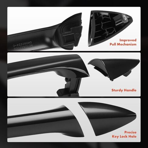 A-Premium Rear Right Passenger Side Exterior Door Handle Compatible with Hyundai Elantra 2011-2016, Sedan, Smooth Black in Kuwait