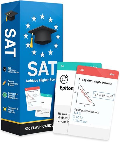500 SAT Prep Flash Cards 2026-2027 | Vocabulary, Math Formulas & Practice Questions – Infodeck’s Most Complete SAT & ACT Prep Flashcard Set in Saudi Arabia