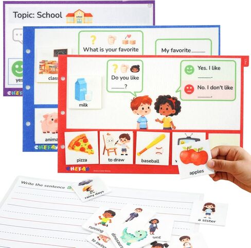 CHEFAN Sentence Building for Kids, Speech Therapy Learn to Read for Preschool Kindergarten, Fun Flash Cards for Classroom Must Haves, Special Education for Homeschool Supplies in Saudi Arabia