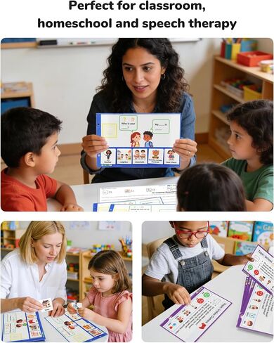 CHEFAN Sentence Building for Kids, Speech Therapy Learn to Read for Preschool Kindergarten, Fun Flash Cards for Classroom Must Haves, Special Education for Homeschool Supplies in Saudi Arabia