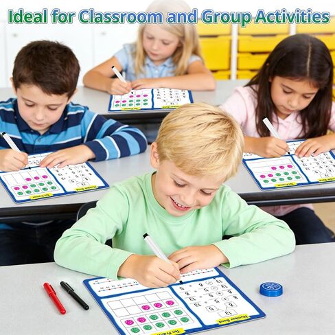 12 Pack 1-120 Number Chart, Number Bond Ten Frame & Number Line, Dry Erase Math Manipulatives Math Games for Kid Student, Addition and Subtraction Flash Cards 1st 2nd Grade Classroom Must Have in Saudi Arabia