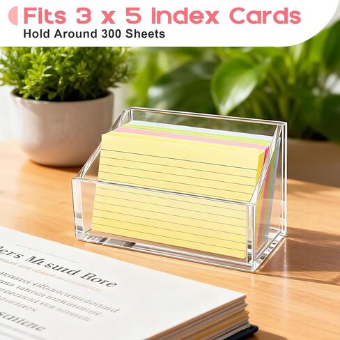 3x5 Index Card Holder, Clear Acrylic 3x5 Index Card Organizer -1 Pack (No Card) in Kuwait