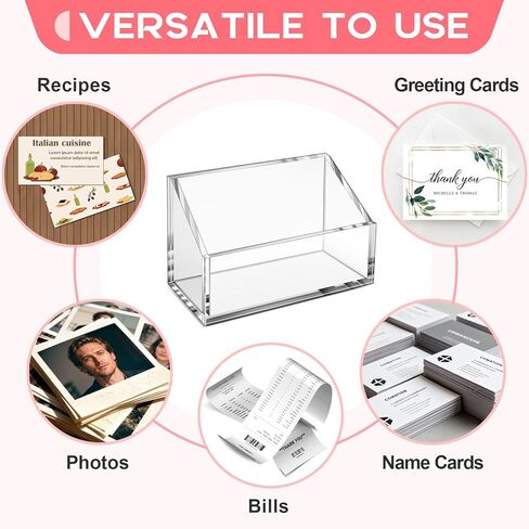 3x5 Index Card Holder, Clear Acrylic 3x5 Index Card Organizer -1 Pack (No Card) in Kuwait