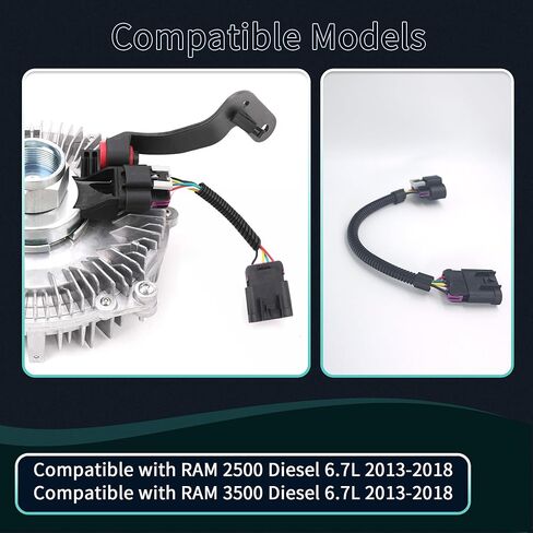MOMYCAT Cooling Fan Clutch Harness Compatible with Ram 2500 3500 2013-2018 6.7L, Fan Clutch Wiring Harness, Plastic and Copper in Saudi Arabia
