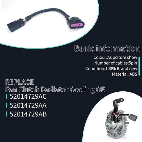 MOMYCAT Cooling Fan Clutch Harness Compatible with Ram 2500 3500 2013-2018 6.7L, Fan Clutch Wiring Harness, Plastic and Copper in Saudi Arabia