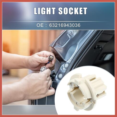 ACROPIX Tail Brake Light Lamp Bulb Socket Holder 63216943036 for BMW 325i 328i E36 1992-1998 Plastic White (Set of 2) Car Parts in Kuwait