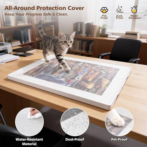 Lightweight 1500 Pieces 2-in-1 Tilting & Rotating Puzzle Board, 34.25"x25.59" Portable Plastic Puzzle Table, for Mom in Saudi Arabia