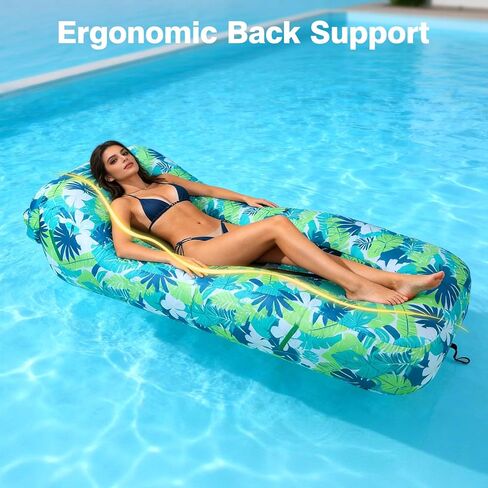 TOBTOS Pool Lounge Float with Canopy, Portable Wind Inflatable Pool Floats for Adults with Headrest & Storage Space, Inflatable Couch for Swimming Pool,Beach in Saudi Arabia