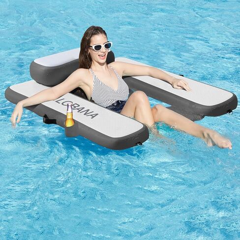 CALOBANA Inflatable Floating Chair, Heavy Duty Pool Floats Adult Lounger, Portable Water Float Chair for Swimming Pool, Lake and Beach in Saudi Arabia