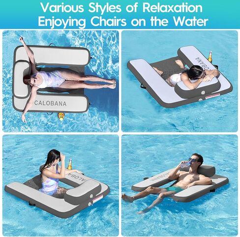 CALOBANA Inflatable Floating Chair, Heavy Duty Pool Floats Adult Lounger, Portable Water Float Chair for Swimming Pool, Lake and Beach in Saudi Arabia