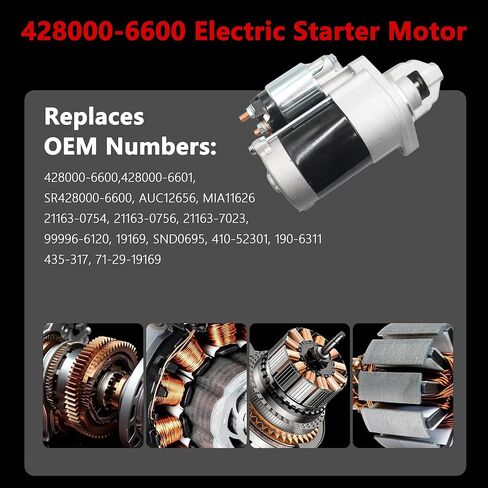 Starter Motor for John Deree 647A X300 X304 X320 X324 X500 X534 Z910A Z920A WH36A WH48A WH52A 648R 652R 661R 652R EFI and 661R EFI Replaces OE# MIA11626 428000-6600 in Kuwait