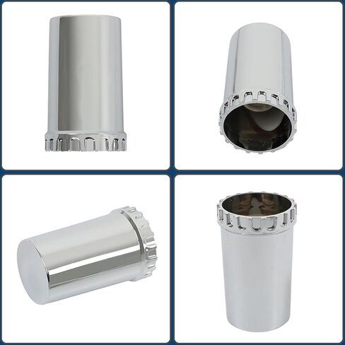 33mm Chrome ABS Flat Top Axle Cover Complete Set with Removable Hubcaps and Screw-on Plastic Lug Nut Covers for Semi Trucks (2 Front) in Saudi Arabia