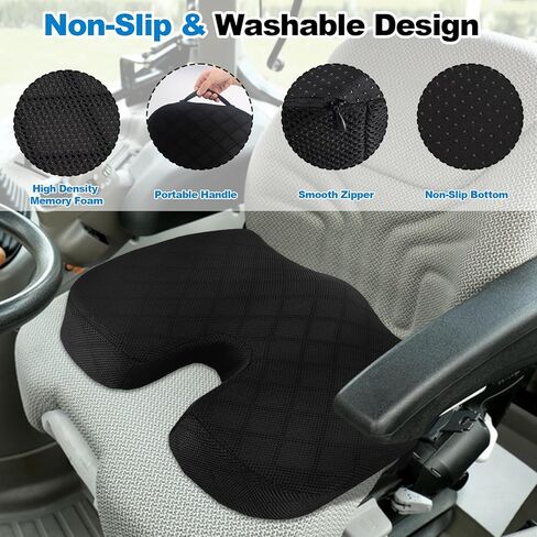 Lawn Mower Seat Cushion - Memory Foam Cushion for Riding Lawn Mower, Shock-Absorbing Seat Pillow for Long Hours of Operation, Ergonomic Cushions for Tailbone Pain Relief, Sciatica and Back Support in Saudi Arabia