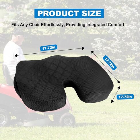 Lawn Mower Seat Cushion - Memory Foam Cushion for Riding Lawn Mower, Shock-Absorbing Seat Pillow for Long Hours of Operation, Ergonomic Cushions for Tailbone Pain Relief, Sciatica and Back Support in Saudi Arabia