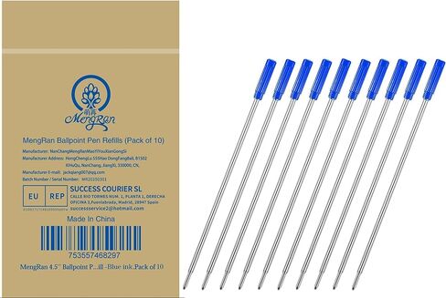 4.5'' Ballpoint Ink Pen Refills for Twist Pens,1mm Medium Tip, Compatible with Cross Pen Refills (8513)(10 Pcs Black Ink) in Saudi Arabia