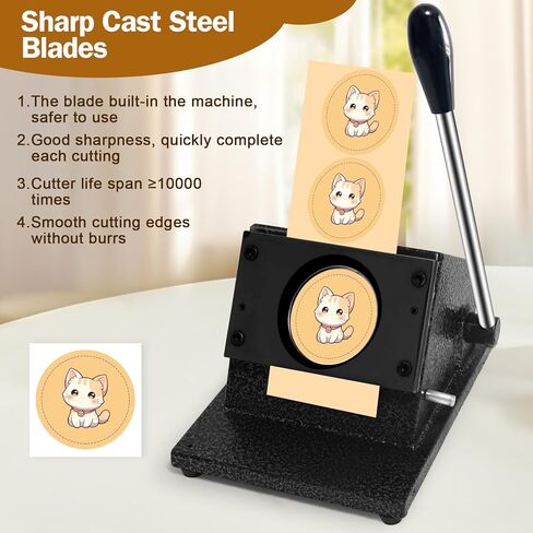 1"/25mm Button Paper Cutter, 1.38"/35mm Diameter Circle Paper Punch, 35mm Die Cutter, 1.38" Round Paper Cutter for Making 1" /25mm Buttons, Circle Cutter for DIY Button Making(1.38" Cut Diameter) in Saudi Arabia