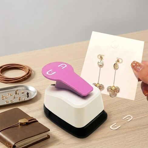 1 Pc Leverback Earring Card Hole Puncher DIY Foldover Hang Tag Display Paper Cutter Craft Tool for Jewelry Making in Kuwait