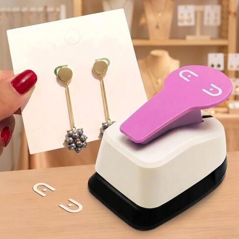 1 Pc Leverback Earring Card Hole Puncher DIY Foldover Hang Tag Display Paper Cutter Craft Tool for Jewelry Making in Kuwait